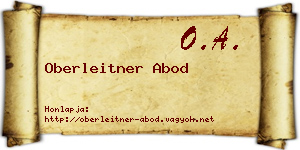 Oberleitner Abod névjegykártya